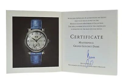 Maurice Lacroix Masterpiece Grand Guichet Dame ML103 Certificate Intructions • $49.95