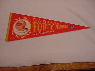 VINTAGE San Francisco 49er's Super Bowl XVI Full Size Pennant SUPER NICE!! • $24.99