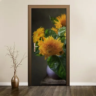 £46.95 • Buy Self-Adhesive Door Sticker Mural Home Decor Painting Flowers Animal Cat Picture