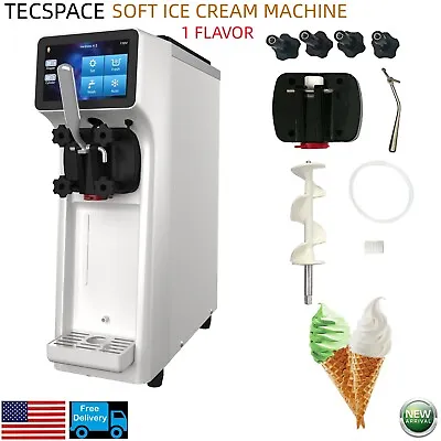 TECSPACE Commercial Soft Ice Cream Machine 1300W Frozen Yogurt Maker 10-20 L/H • $1206.99
