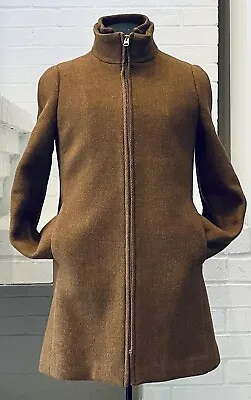 J.Crew Italian Wool Blend Lodge Coat Stadium Cloth Heather Acorn Camel Womens 8 • $85