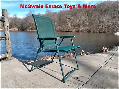 Vintage Folding Metal Chair Molded Plastic Armrest Lawn Beach Garden Patio L@@K • $59.99