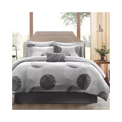 Madison Park MPE10-007 Cabrillo Bed In A Bag Comforter Bedding Set Gray Queen • $48