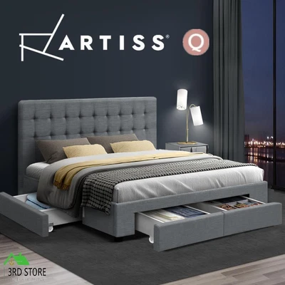 $410.40 • Buy Artiss Queen Full Size Bed Frame Base Mattress W/Storage Drawer Fabric AVIO