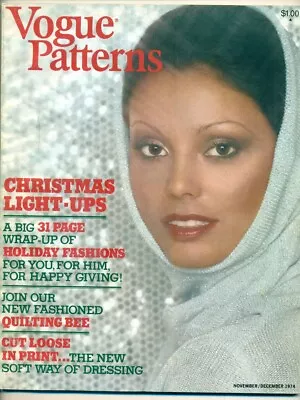 VOGUE PATTERNS November / December 1974 Magazine Holiday Fashions • $14.95