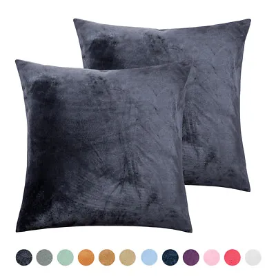 2 Pieces Ultra Soft Velvet Euro Pillowcases Throw Pillow Cover Cushion Case • $12.99