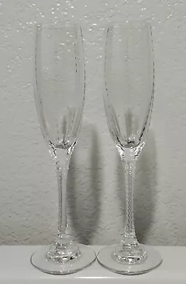 (2) Faberge Atelier Bristol Crystal 10 Inch Champagne Flutes • $335