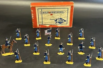 Vintage Tin Flats Union Infantry Halted 1861-1865 Civil War RARE With Box • $79.95