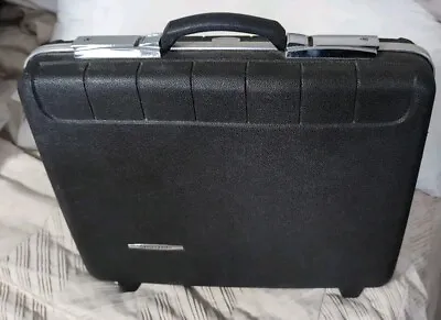 Vintage Black Plastic And Metal STARFLITE Hard Shell Attache Briefcase • $49.99