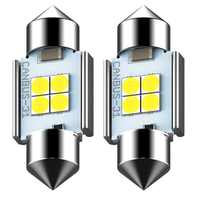 £7.10 • Buy 2 White 8 SMD 12V LED Car Number Plate Registration Dome Light Bulbs 31mm AUXITO