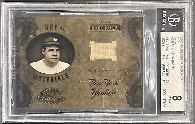 2003 Timeless Treasures Babe Ruth HOF Materials GAME-USED BAT Relic #/75 BGS 8 • $379.95