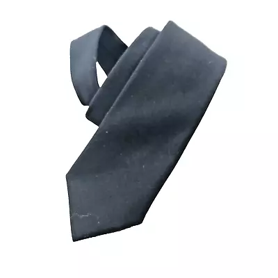 Black Polyester Men's 3 X 58 Inch Neck Tie Skinny NWOT Waiter Server Work • $9.99