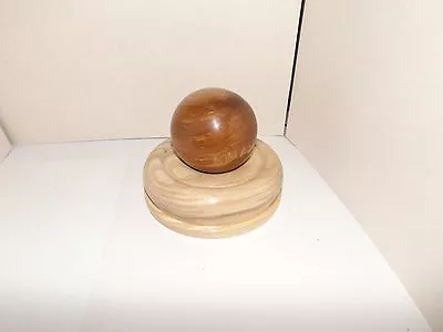 £22 • Buy Gavel Round In Allmond Wood 2 5/8  Approx With Figured Ash Stand 