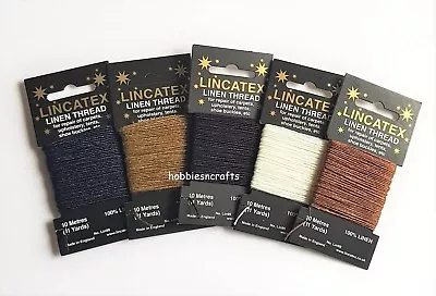 £1.99 • Buy STRONG LINEN HEAVY DUTY THREAD Lincatex Mending Black White Khaki Brown Navy