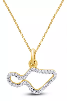 Maui Paradise Pendant Necklace Lab Grown Diamond 14K Yellow Gold Plated Silver • $139.14