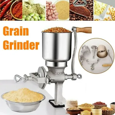 Manual Hand Mill Grinder With High Hopper Grains Corn Coffee Beans Feed Miller • $65.99