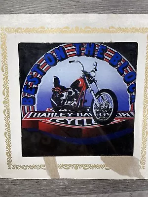 Harley Davidson Motorcycle Best On The Block Carnival Fair Glass Picture Prize • $7.99