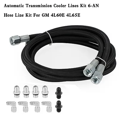 Automatic Transmission Cooler Lines Kit 6-AN Hose Line Kit For GM 4L60E 4L65E • $92.88