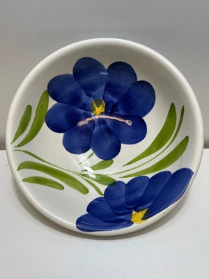 $39 • Buy Large ITAL CERAMICA STOVIGLIERIE DIPANTIMANO PASTA BOWL Blue Flower Italy