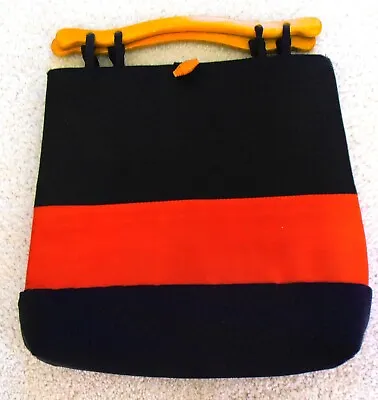 $6 • Buy Red/black -hand  Bag--wood Handles-- Unbranded--unwanted Gift