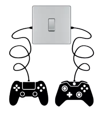 £3.99 • Buy 2x Gaming Controller Light Switch Vinyl Sticker Wall Art Decal Gamer 
