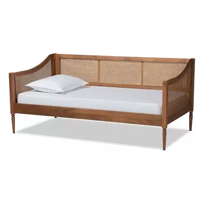 Baxton Studio Ogden Brown Finished Wood And Synthetic Rattan Twin Size Daybed • $424.74