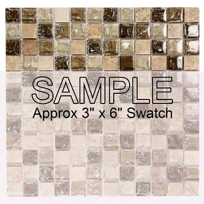 Glass Stone Tile Mosaic Electra Squares Kitchen Bathroom Wall Backsplash Brown • $4.40