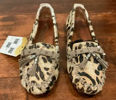 Sam Edelman Jalen Leopard Print Studded & Tassel Loafers Size 7.5 US 37.5 EUR • $29.20