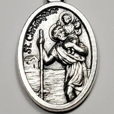 24 Inch St. Christopher Medal Beaded Necklace For Men Women And Children. • $6.95