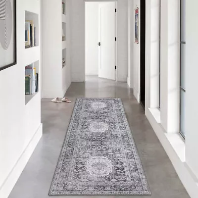 Deal Hallway Runners Teal Charcoal Pink Grey Beautiful Hall Runner Rug 80x300cm • $65.55