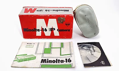 VTG Minolta 16 Model P - Subminiature Spy Film Camera - In Box W/ Flash + Extras • $49.99