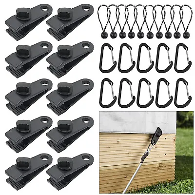 30x Tarp Clips Hangers Thumb Screw Camping Tent Awning Canvas Clamps Lock Grip • £10.95