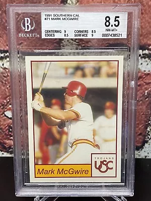 1991 Mark Mcgwire BGS 8.5 College Classics #71 USC Rookie MINT RC Trojans 1982 • $99.99