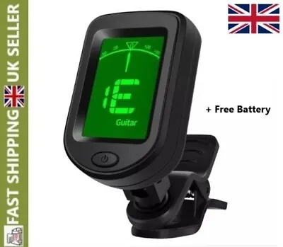 Digital Chromatic LCD Clip-On Tuner For Guitar Ukulele Violin Acoustic Electric • £4.75