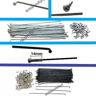 £3 • Buy 10 Pieces Bicycle Spokes Silver Or Black Plated Steel Bike High Strength