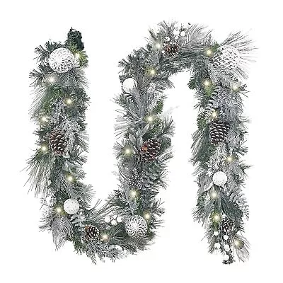 Valery Madelyn Pre-Lit Christmas Garland With Lights For Mantle Full Large 9... • $124.43