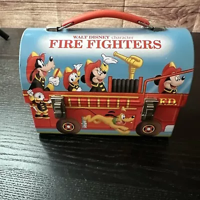 Disney & Co Hallmark School Days Fire Fighters Mini Metal Lunch Box Mickey Mouse • $12.99