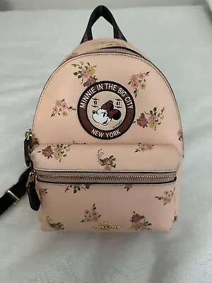 NWT Coach F29354 Mini Charlie BackPack With Minnie Floral Print Disney X Coach • $175