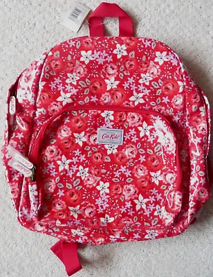 £16.99 • Buy Cath Kidston Backpack With Hanging Loop Red Floral Waterproof Oilcloth BNWT
