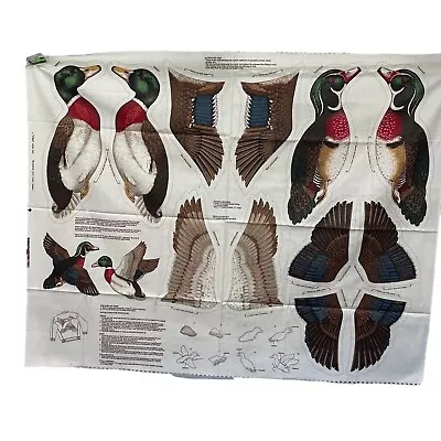 Crantson VIP Cut And Sew Fabric Panel Ducks Mallard And Wood Duck Soft Sculpture • $16.99