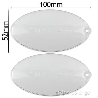 2 X Oval Oven Cooker Vent Extractor Hood Light Bulb Diffuser Cover Panel Strip • £14.62