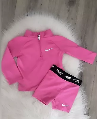 Nike Baby Girls Pro Shorts Set Size 9M 6-9 Months Designer Tracksuit  • £5.50