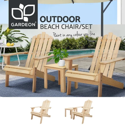 $119.95 • Buy Gardeon Outdoor Furniture Chairs Table Lounge Setting Patio DIY Adirondack Chair