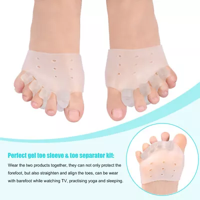 Yosoo Silicone Corrector Relief Gel Toe Separator Hammer Toe With Forefoot Pad • $13.29