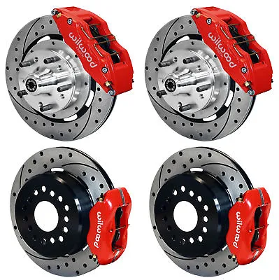 Wilwood Disc Brake Kit64-72 Chevelle6/4 Piston Red Calipers12  Drilled Rotors • $2489.99