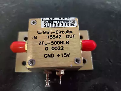 ZFL-500HLN Mini Circuits RF AMPLIFIER LOW NOISE  ( 1 PCS ) *** TESTED See Plots • $50