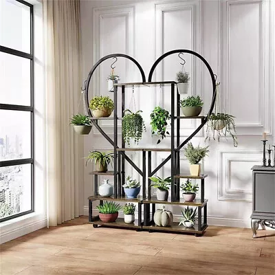 Tall Plant Stand Heart Shaped Display Shelf Basket Hanging Racks Indoor Outdoor • $97.90