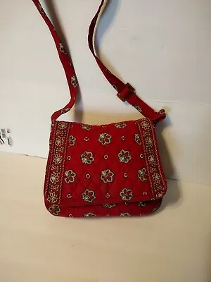 Vera Bradley Quilted Shoulder Bag Americana Tote Red Floral  • $7.25
