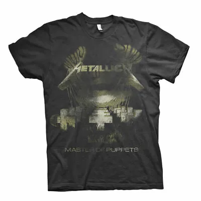 Official Metallica T Shirt Master Of Puppets Distressed Classic Rock Metal Band • £16.29