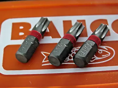 BAHCO T30 X3 COLOUR CODED TORX SCREWDRIVER BITS  1/4  HEX 25MM TOP QUALITY • £3.25